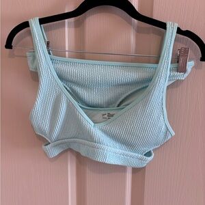 American eagle Light Aqua Textured bikini small